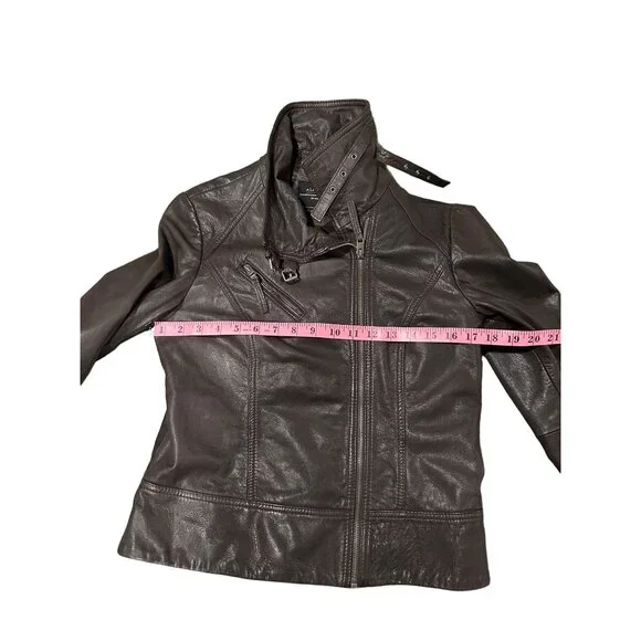 All Saints Belvedere dark brown leather jacket US 8 MSRP $654 preloved excellent
